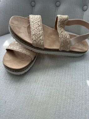 NNT Woven Strap Beige Platform Sandals
